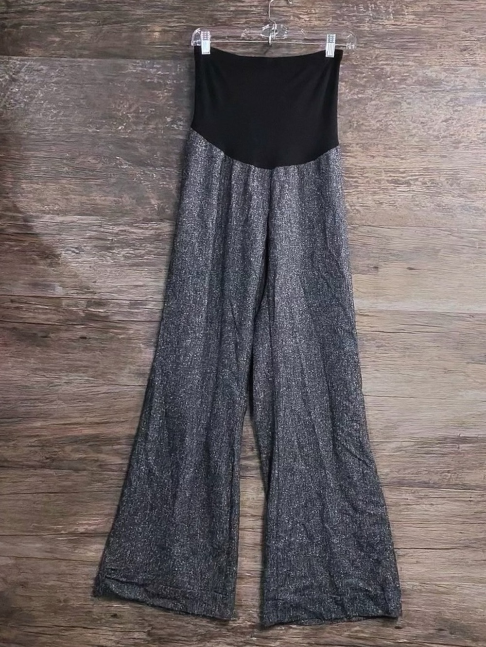Motherhood Maternity Black & Charcoal Wide-Leg Maternity Jumpsuit Pants
